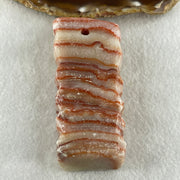 Natural Red Calcite Pork Belly Meat Look Alike Display or handplay 170.54g 39.5 by 23.8 by 90.6mm - Huangs Jadeite and Jewelry Pte Ltd