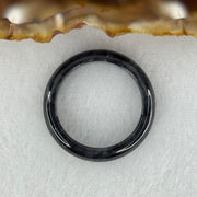 Type A Wuji Black Grey Jadeite Ring 2.47g 4.6 by 3.2mm US7.8 HK17.5 (Very Slight Internal Line) - Huangs Jadeite and Jewelry Pte Ltd