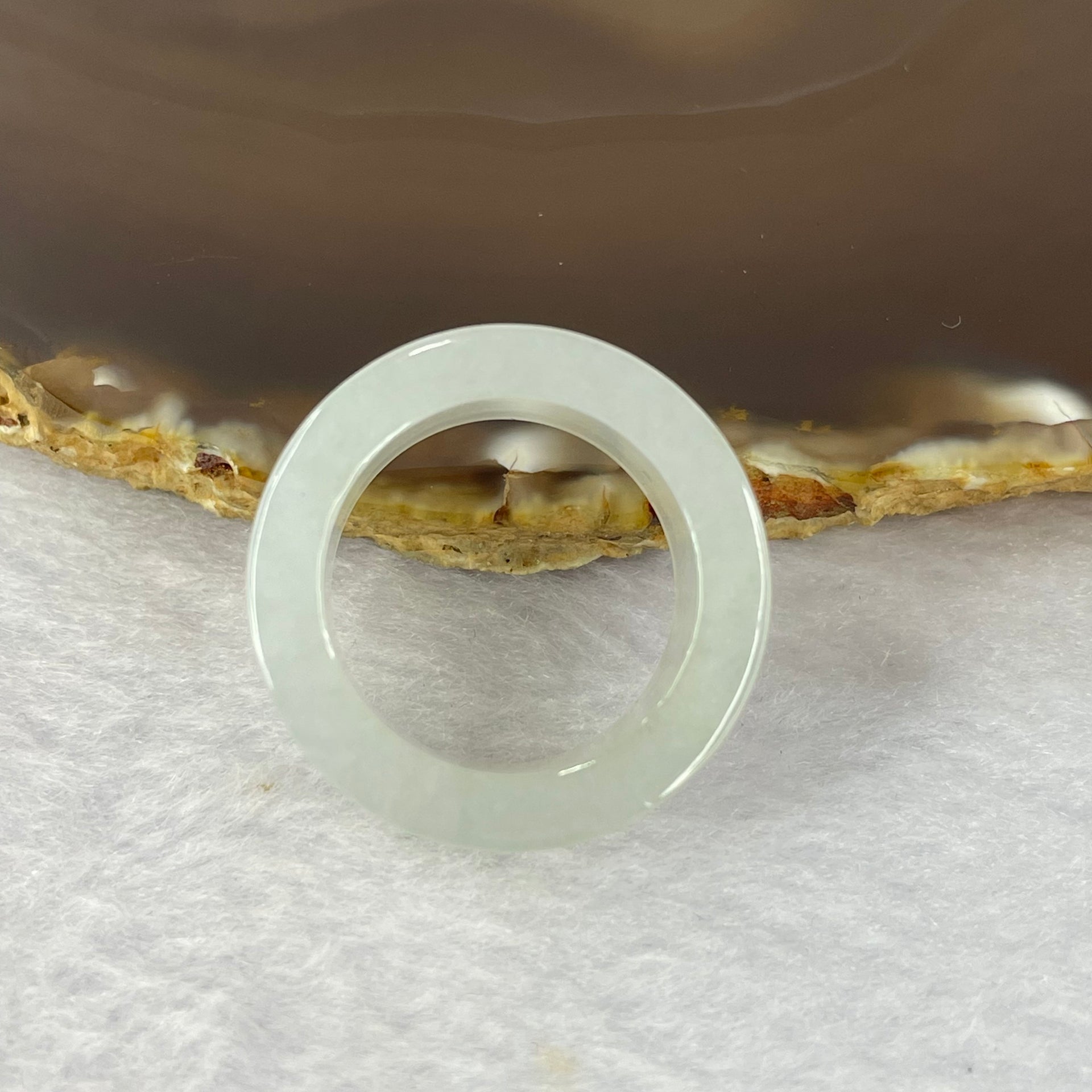 Type A Faint Green Jadeite Thumb Ring 12.63g 20.4 by 12.0 by 4.4mm US10.5 HK23.5 - Huangs Jadeite and Jewelry Pte Ltd