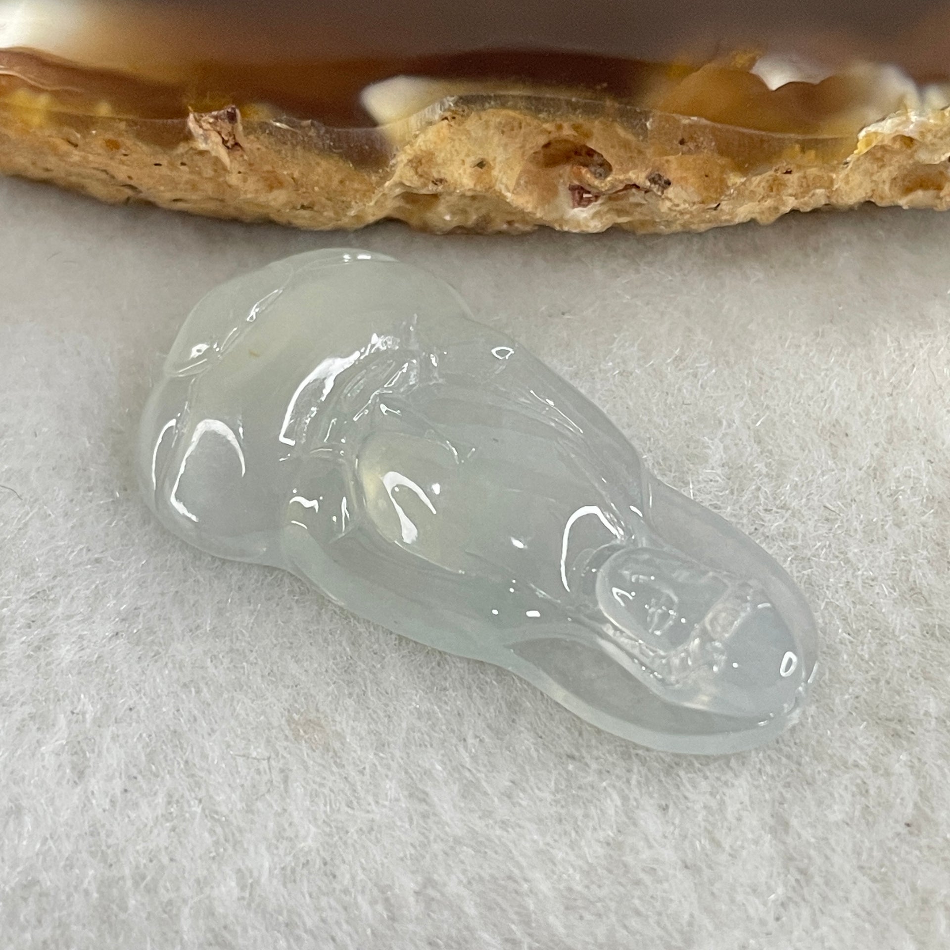 Type A Icy Colourless to White Jadeite Guan Yin Pendant 4.09g 31.8 by 17.2 by 4.7mm - Huangs Jadeite and Jewelry Pte Ltd
