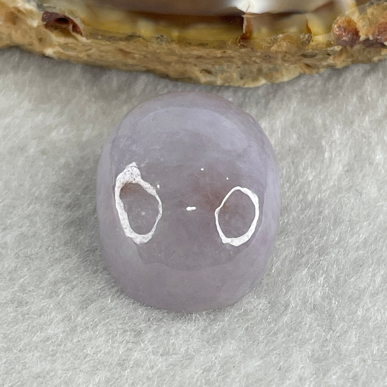 Natural Type A Lavender with Reddish Spot Jadeite Oval Shape Cabochon Stone for Setting 8.24g 21.2 by 16.7 by 10.5mm - Huangs Jadeite and Jewelry Pte Ltd