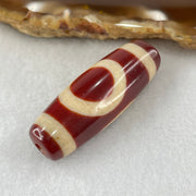 Natural Powerful Tibetan Old Oily Red White Agate One Eye Fire Sign Dzi Bead Heavenly Master (Tian Zhu) 一眼火天珠 10.52g 38.0 by 13.3mm - Huangs Jadeite and Jewelry Pte Ltd