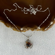 Natural Amber with Cubic Zirconia in S925 Sliver Pendent Necklace 4.04g 7.8mm - Huangs Jadeite and Jewelry Pte Ltd