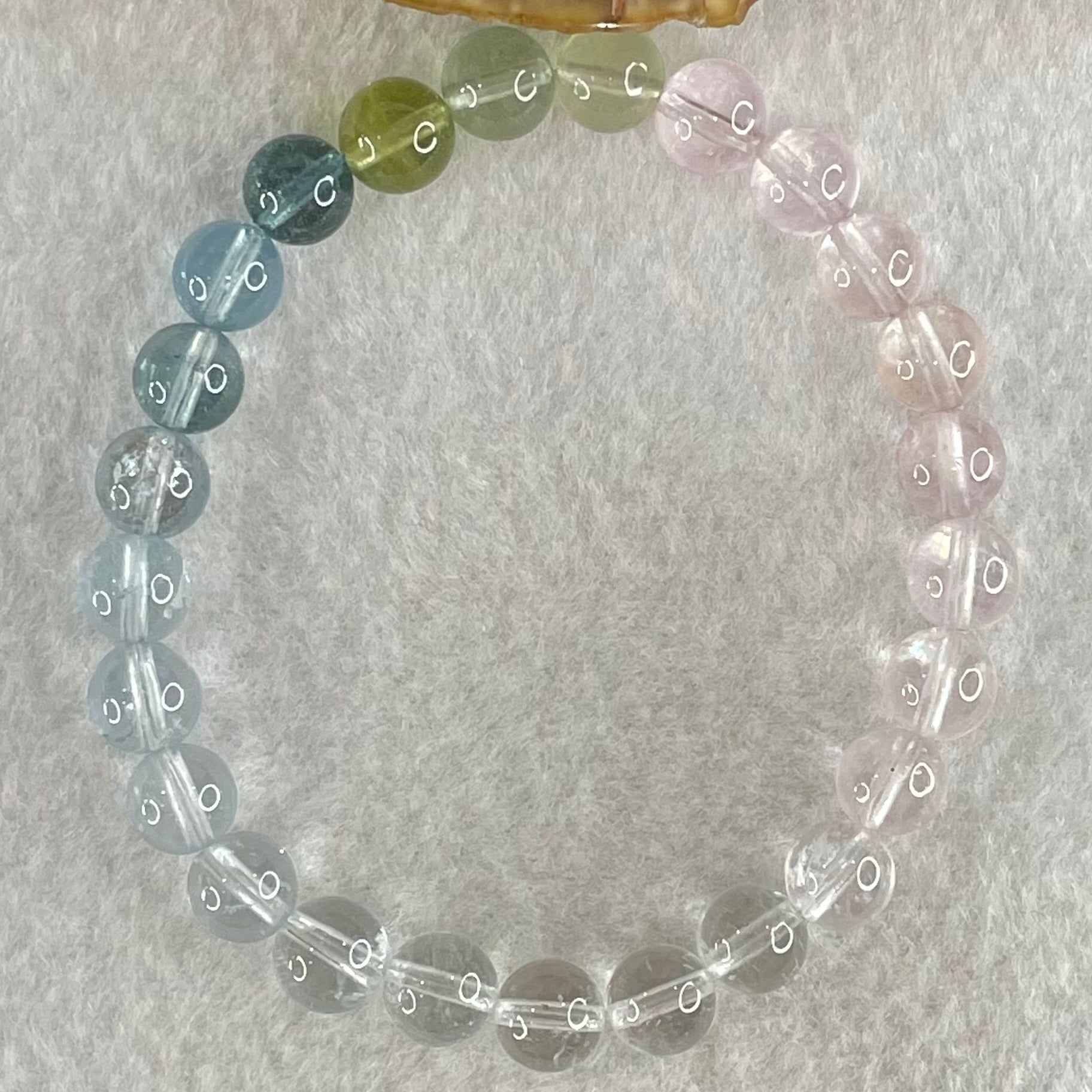Very Very High Grade Transparent Natural Morganite Beryl Beads Bracelet 15.15g 15.5cm 7.7mm 25 Beads - Huangs Jadeite and Jewelry Pte Ltd