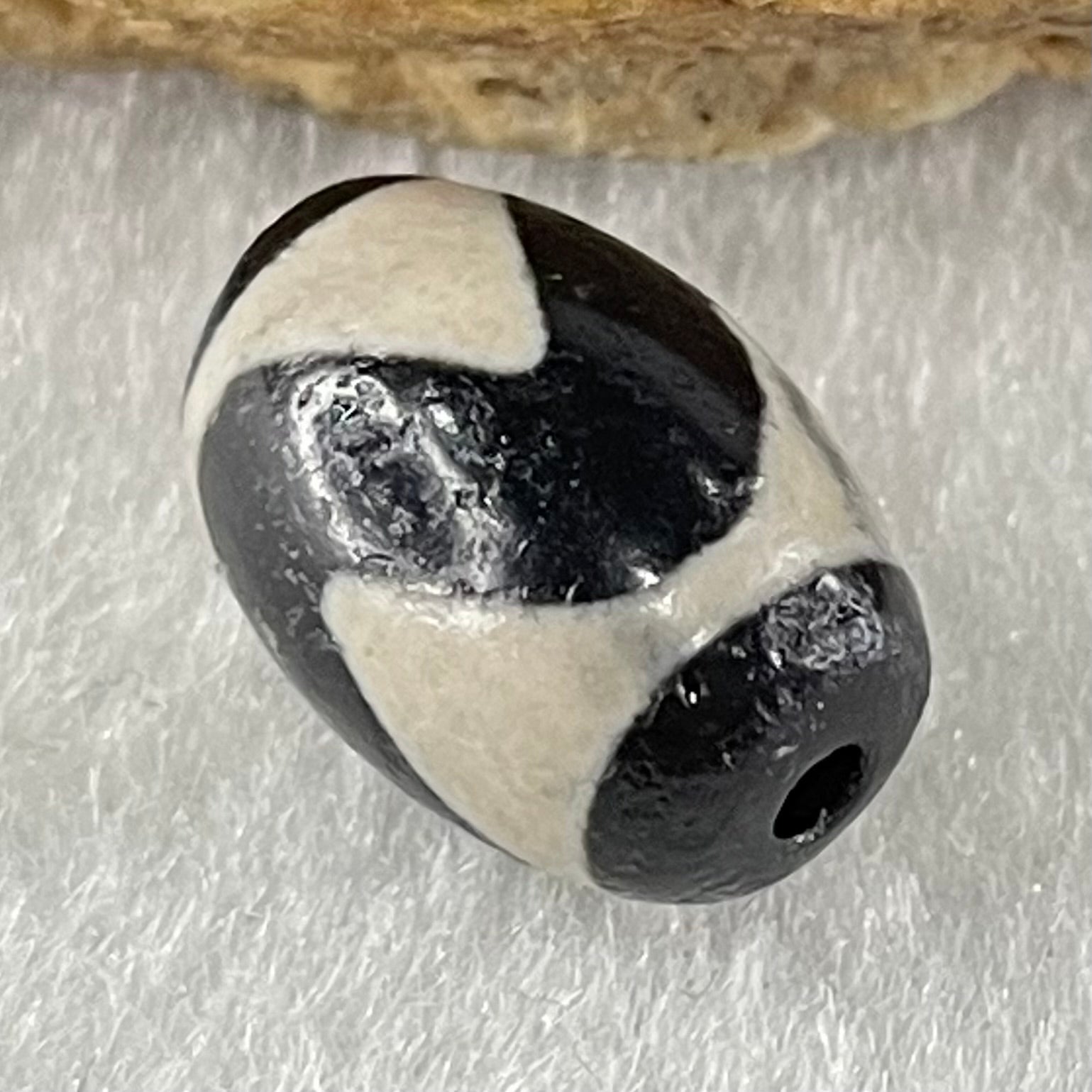 Natural Powerful Tibetan Old Oily Agate Tiger Tooth Daluo Dzi Bead Heavenly Master (Tian Zhu) 1.89g 14.1 by 9.7mm - Huangs Jadeite and Jewelry Pte Ltd