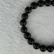 Natural Black Rutilated Quartz Beads Bracelet 天然黑发水晶手链 17.54g 15cm 8.4mm 23 Beads - Huangs Jadeite and Jewelry Pte Ltd