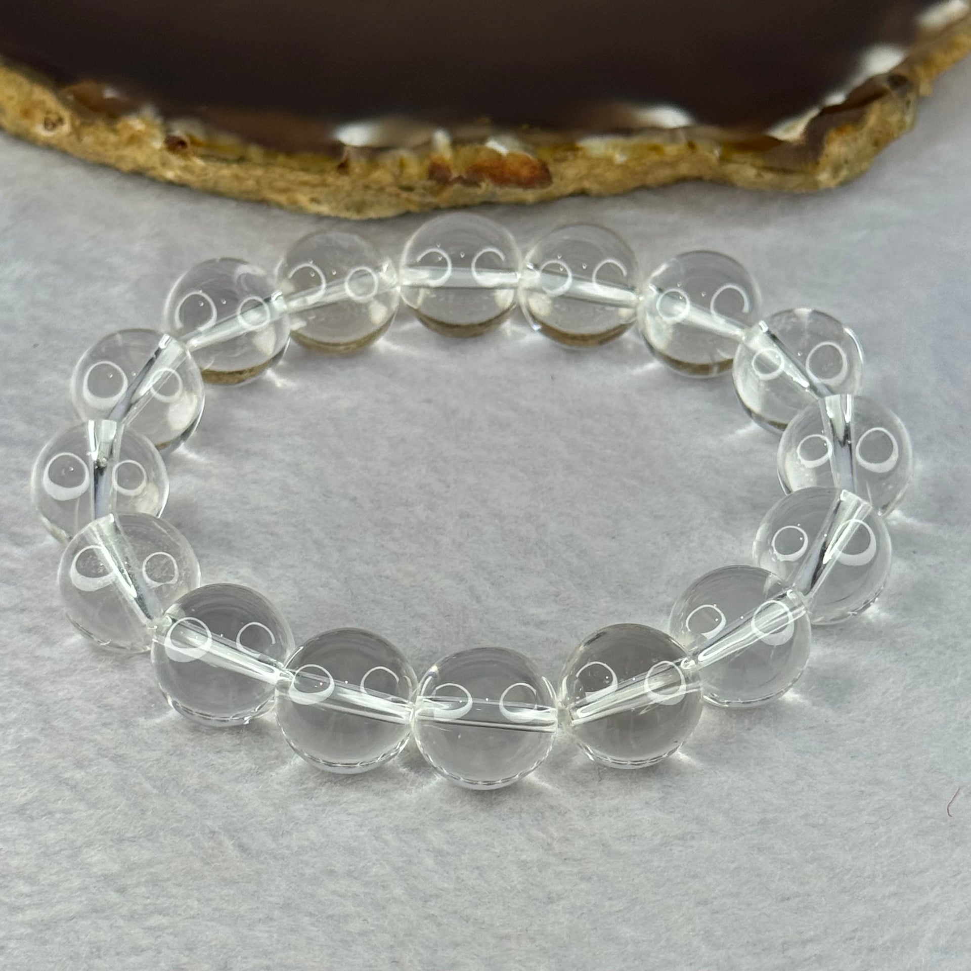 Natural Clear Quartz Beads Bracelet 天然白水晶手链 46.10g 17.5cm 12.9mm 16 Beads - Huangs Jadeite and Jewelry Pte Ltd
