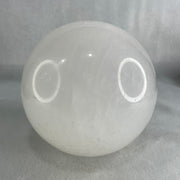 Natural Milky White Quartz Crystal Sphere Ball with Wooden Stand 1,706.3g 103.0 by 130.0mm - Huangs Jadeite and Jewelry Pte Ltd