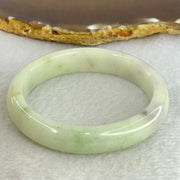 Type A Light Green and Lavender with Yellow spot Jadeite Bangle Internal Diameter 55.8mm 47.67g 12.6 by 7.7mm (Very Slight External Rough + Internal Lines) - Huangs Jadeite and Jewelry Pte Ltd
