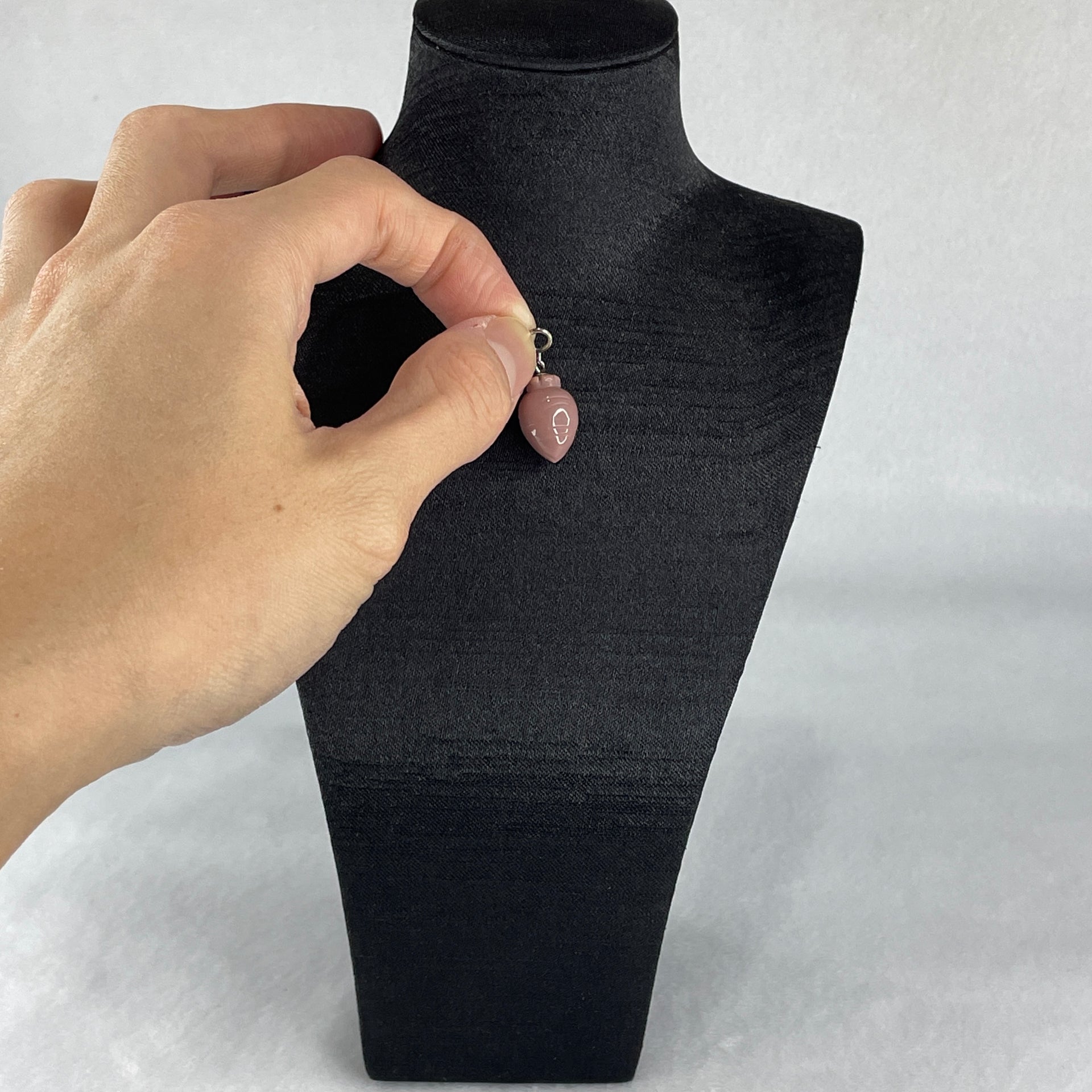 Natural Pink Gobi Agate Carrot Charm 2.28g 16.0 by 10.7mm - Huangs Jadeite and Jewelry Pte Ltd