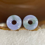 Natural Type A Intense Lavender with Green Piao Hua Jadeite Donut Pair for Setting 5.57g 15.2 by 6.2mm - Huangs Jadeite and Jewelry Pte Ltd
