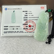 Type A Semi Icy Green Jadeite Flowers Pendent 18.53g 58.4 by 24.3 by 5.2mm - Huangs Jadeite and Jewelry Pte Ltd