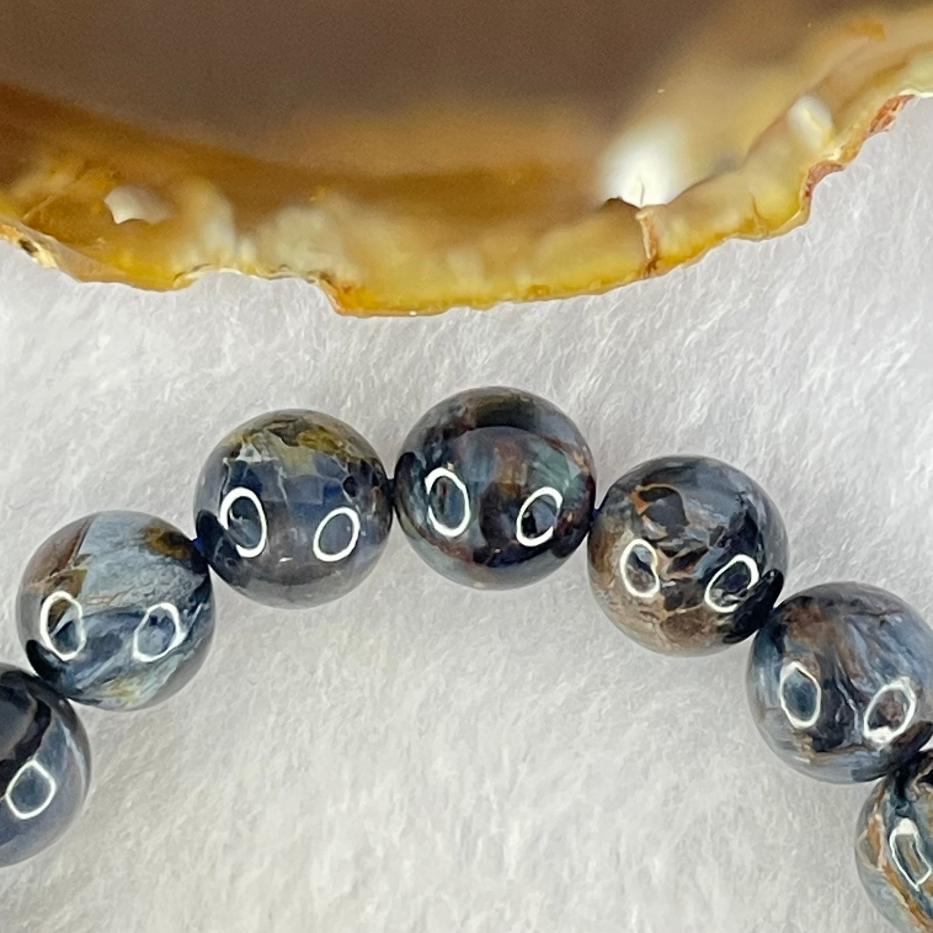 Good Grade Natural Petersite Beads Bracelet 30.14g 17cm 10.8mm 19 Beads - Huangs Jadeite and Jewelry Pte Ltd