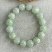 Type A Light Green Jadeite Beads Bracelet 48.85g 15cm 12.6mm 16 Beads - Huangs Jadeite and Jewelry Pte Ltd