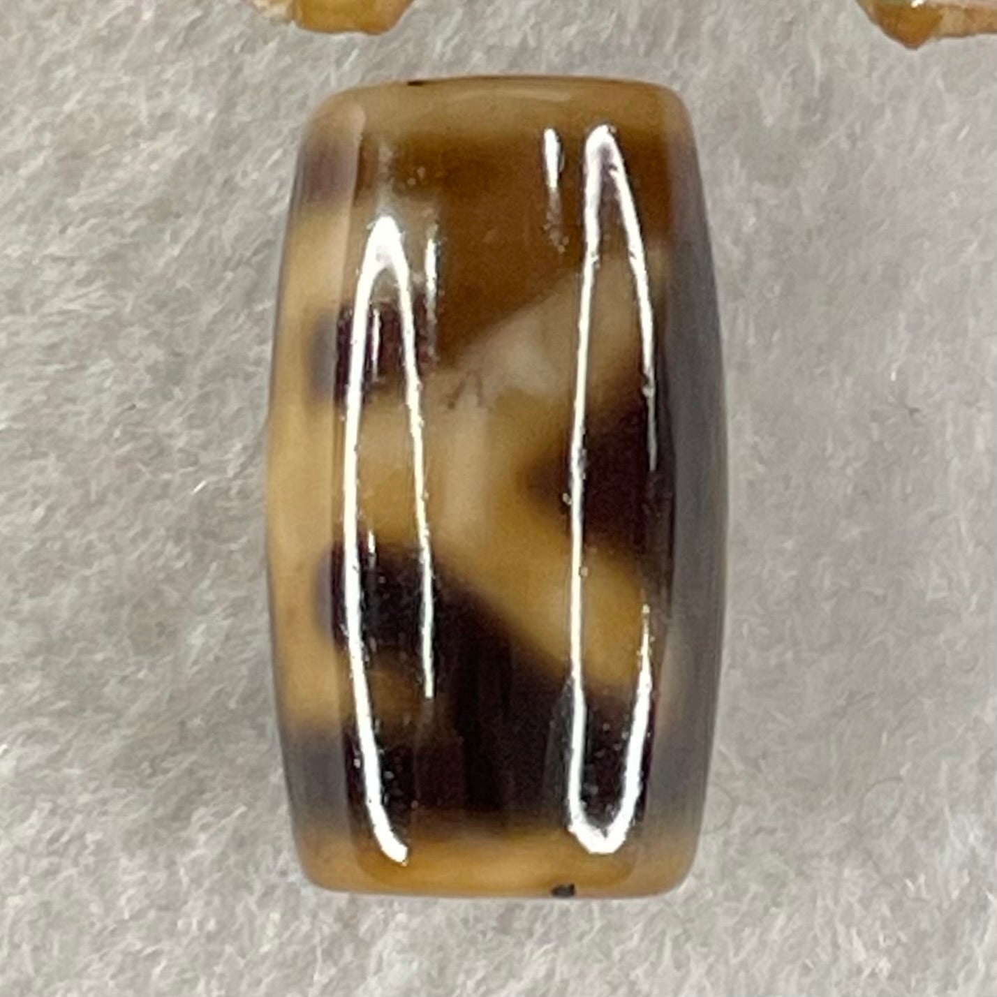Natural Powerful Tibetan Old Oily Agate Patina Guiren Tairen Human Dzi Bead Totem Amulet Heavenly Master (Tian Zhu) 贵人天诛 4.86g 20.2 by 11.6mm - Huangs Jadeite and Jewelry Pte Ltd