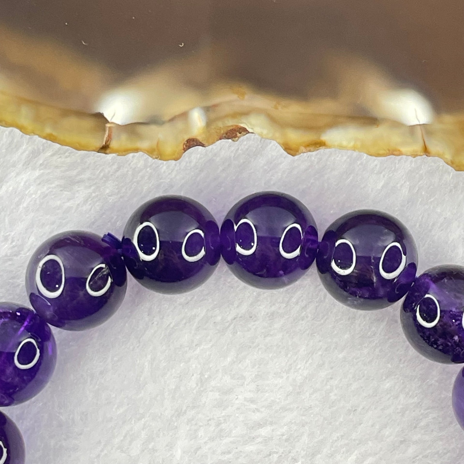 Good Grade Natural Amethyst Bracelet 39.64g 18cm 12.1mm 18 Beads - Huangs Jadeite and Jewelry Pte Ltd
