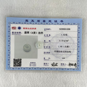 Type A Icy White Jadeite Ping An Kou Donut Charm Pendant 1.62g 12.7 by 4.8mm - Huangs Jadeite and Jewelry Pte Ltd