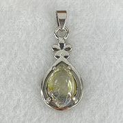 Good Grade Rare Natural Blue Dumortierite Rutilated Quartz in S925 Pendant 2.23g 12.3 by 6.9 by 3.5mm - Huangs Jadeite and Jewelry Pte Ltd