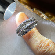 High Grade Natural Pastel Blue Sapphire 1.28ct Natural Diamonds 0.78ct 18K 750 White Gold Ring Total 11.53g US6.75 HK14.5 EUR53 Inner Diameter 17mm - Huangs Jadeite and Jewelry Pte Ltd