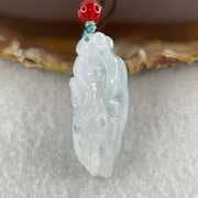Natural Type A Faint Lavender with Blue Spot Jadeite Cabbage Pendant | Hundred Wealth & Abundance Talisman (8.94g | 33.5 x 12.9 x 12.0mm) - Huangs Jadeite and Jewelry Pte Ltd