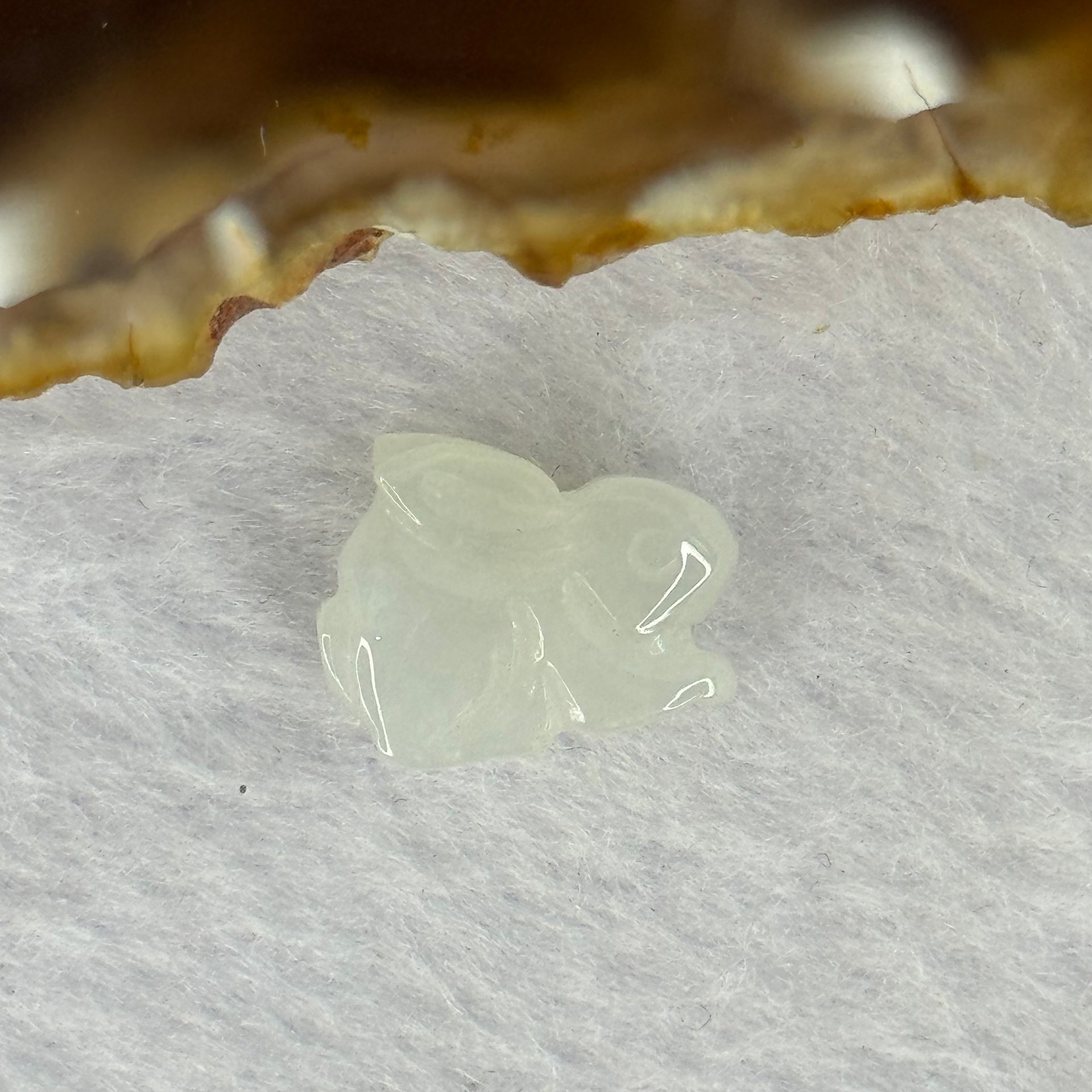 Type A  Light Lavender Green Jadeite Rabbit Charm for Bracelet 2.29g 15.9 by 6.2 by 12.0mm - Huangs Jadeite and Jewelry Pte Ltd