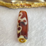 Natural Powerful Tibetan Old Oily Agate 5 Eyes Lightning Dzi Bead Heavenly Master (Tian Zhu) 五眼闪电天珠 8.51g 38.0 by 12.0mm - Huangs Jadeite and Jewelry Pte Ltd
