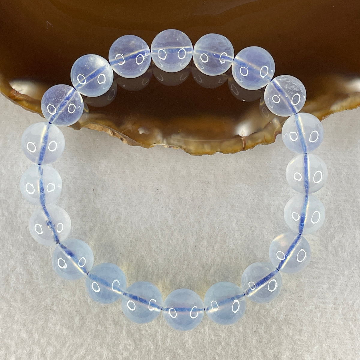 Certified Natural Average Grade Aquamarine Beads Bracelet | 17.5cm Strand of 20 Beads 10.8mm Gem Beads (32.99g | Serene Calm, Fluid Communication & Water Element Energy Shield)
