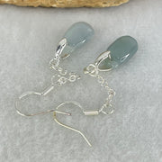 Type A Intense Greyish Lavender Jadeite Pineapple in S925 Sliver Earrings 2.45g 12.9 by 7.2 by 3.9mm - Huangs Jadeite and Jewelry Pte Ltd