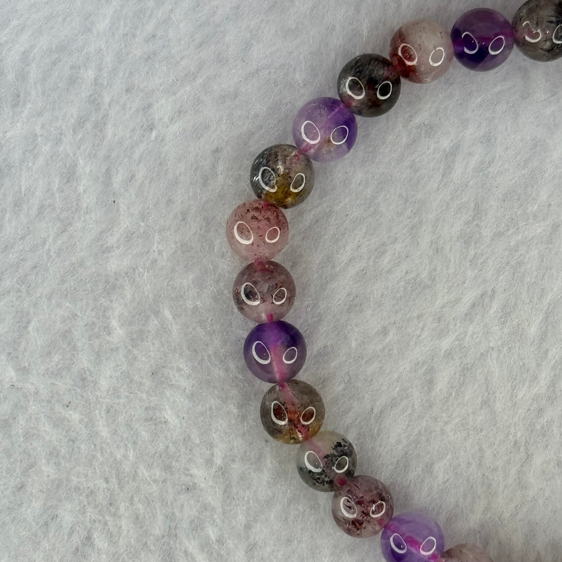 Natural Super 7 Beads Bracelet 10.46g 16.5cm 6.3mm 31 Beads - Huangs Jadeite and Jewelry Pte Ltd