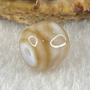 Natural Powerful Tibetan Old Oily Agate Tiger Tooth Daluo Dzi Bead Heavenly Master (Tian Zhu) 1.96g 9.9 by 11.1mm - Huangs Jadeite and Jewelry Pte Ltd