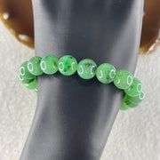 Certified High Quality Type A Semi Icy Green Jade Jadeite Bracelet 32.48g 10.0mm bead 19 beads 15.5cm, - Huangs Jadeite and Jewelry Pte Ltd