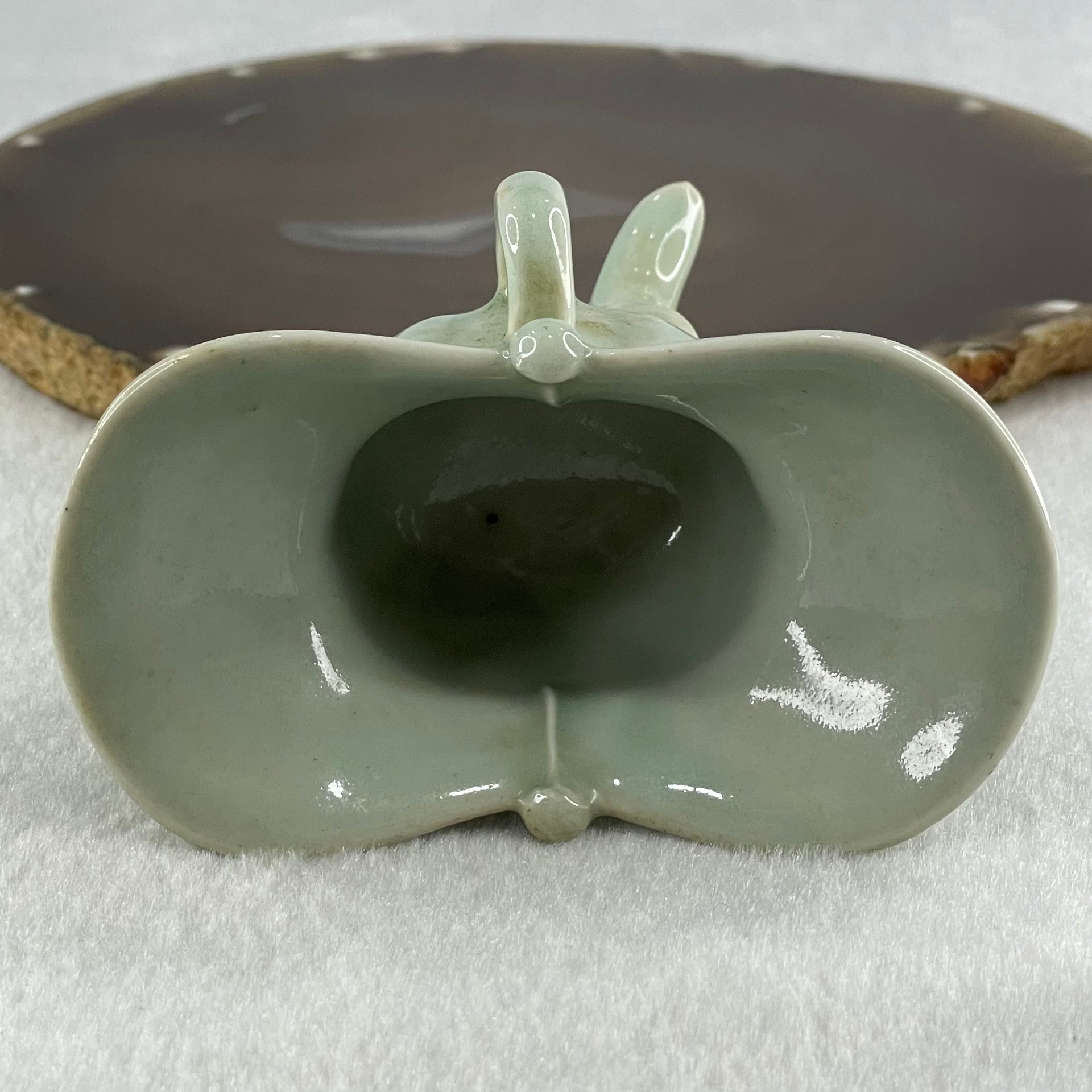 Light Blueish Green Porcelain Wine Cup Display 79.57g 87.7 by 52.9 by 71.0mm - Huangs Jadeite and Jewelry Pte Ltd