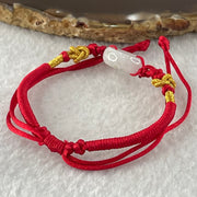 Type A Faint Lavender Jadeite Ping An Kou String Bracelet 2.91g 15.0 by 5.8mm - Huangs Jadeite and Jewelry Pte Ltd