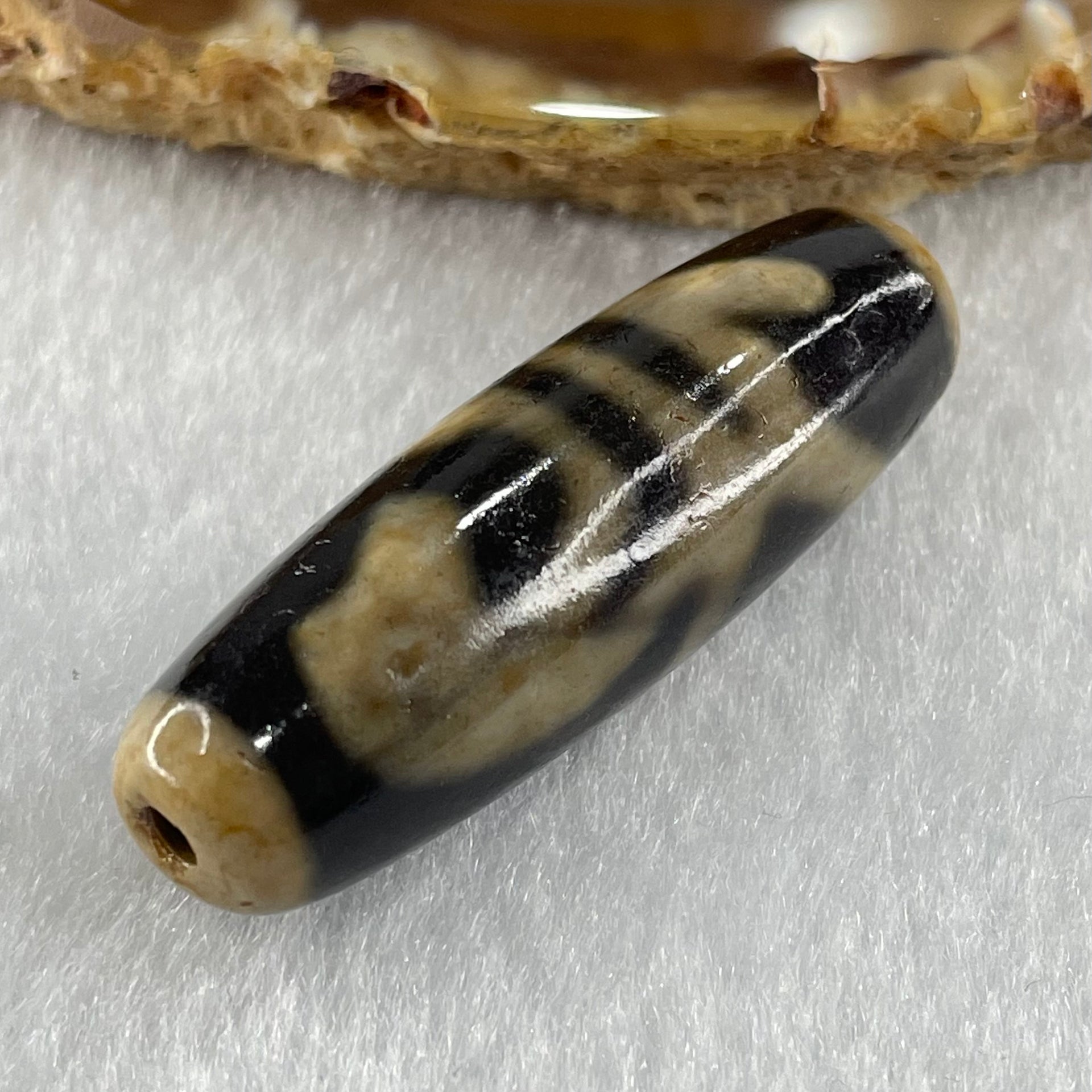 Natural Powerful Tibetan Old Oily Agate Zodiac Horse Dzi Bead Heavenly Master (Tian Zhu) 马天珠 8.99g 38.2 by 12.5mm - Huangs Jadeite and Jewelry Pte Ltd