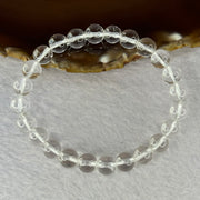 Natural Clear Quartz Bracelet 天然白水晶手链 18.30g 16.5cm 8.4mm 24 Beads - Huangs Jadeite and Jewelry Pte Ltd