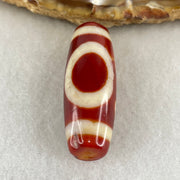 Natural Powerful Tibetan Old Oily Red White Agate One Eye Water Element Dzi Bead Heavenly Master (Tian Zhu) 一眼水元素天珠 10.49g 38.1 by 13.4mm - Huangs Jadeite and Jewelry Pte Ltd