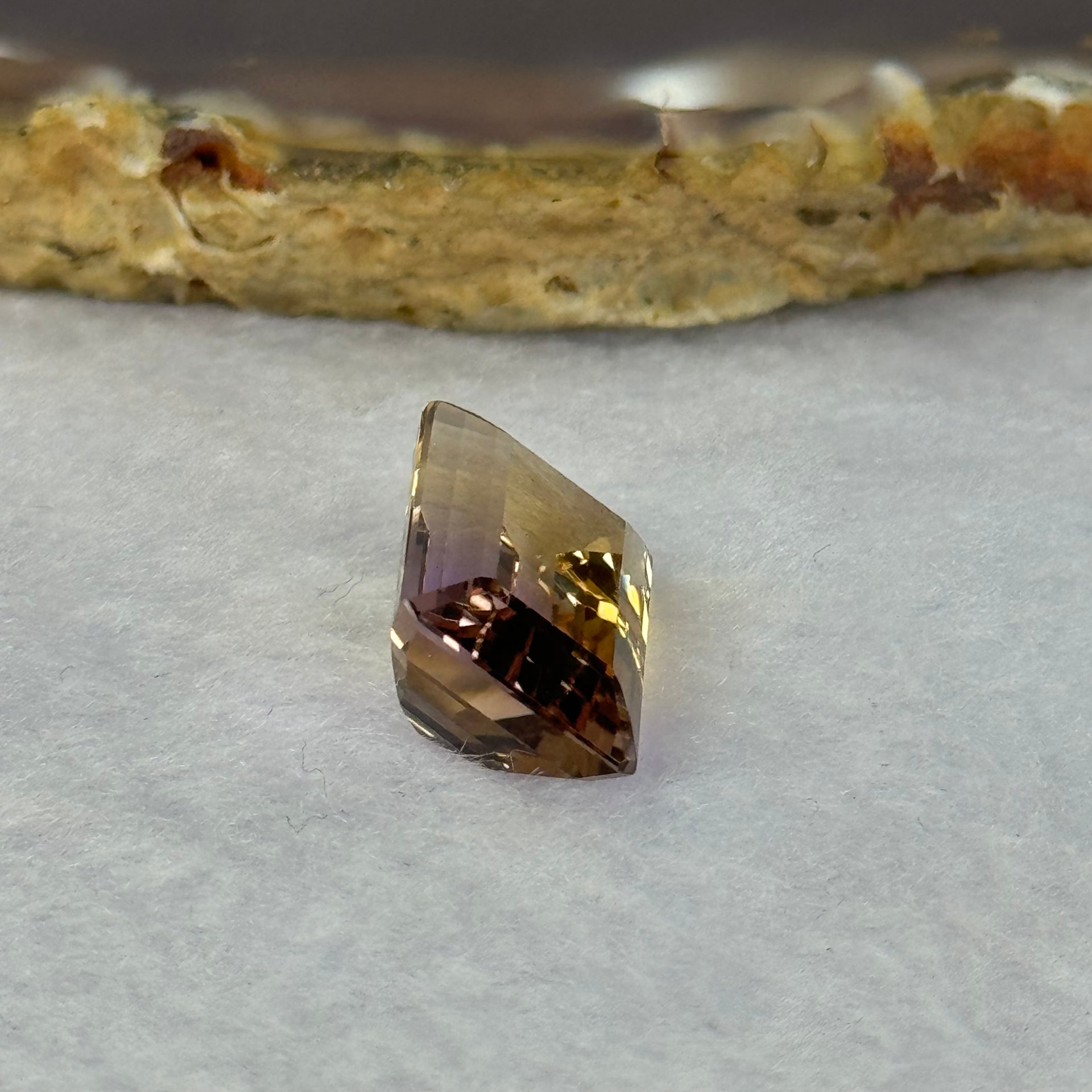 Natural Faceted Ametrine Parallelogram Shape 9.38ct 15.4 by 10.7 by 7.7mm - Huangs Jadeite and Jewelry Pte Ltd