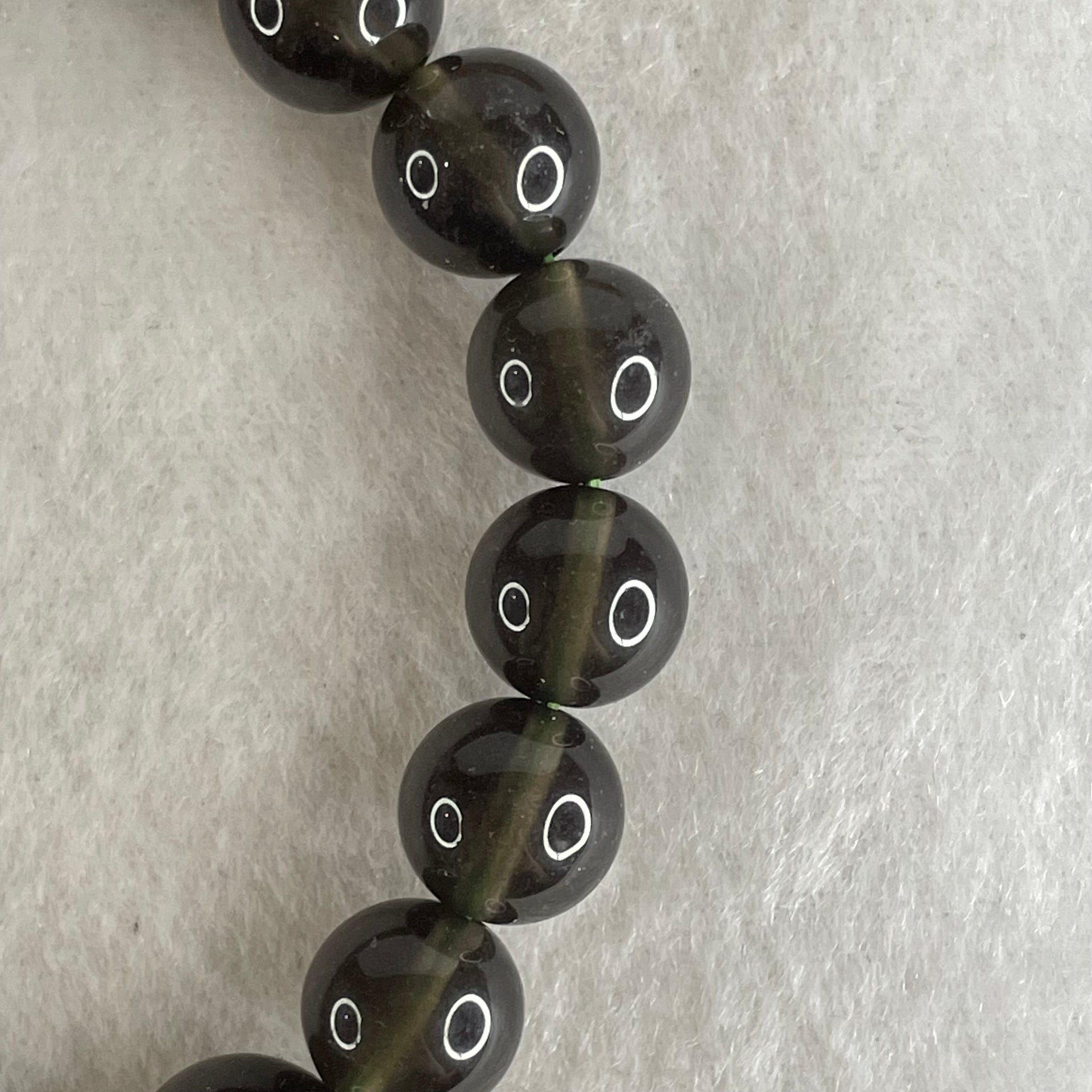 Natural Smoky Quartz Beads Bracelet 24.38g 15.5cm 10.2mm 19 Beads - Huangs Jadeite and Jewelry Pte Ltd