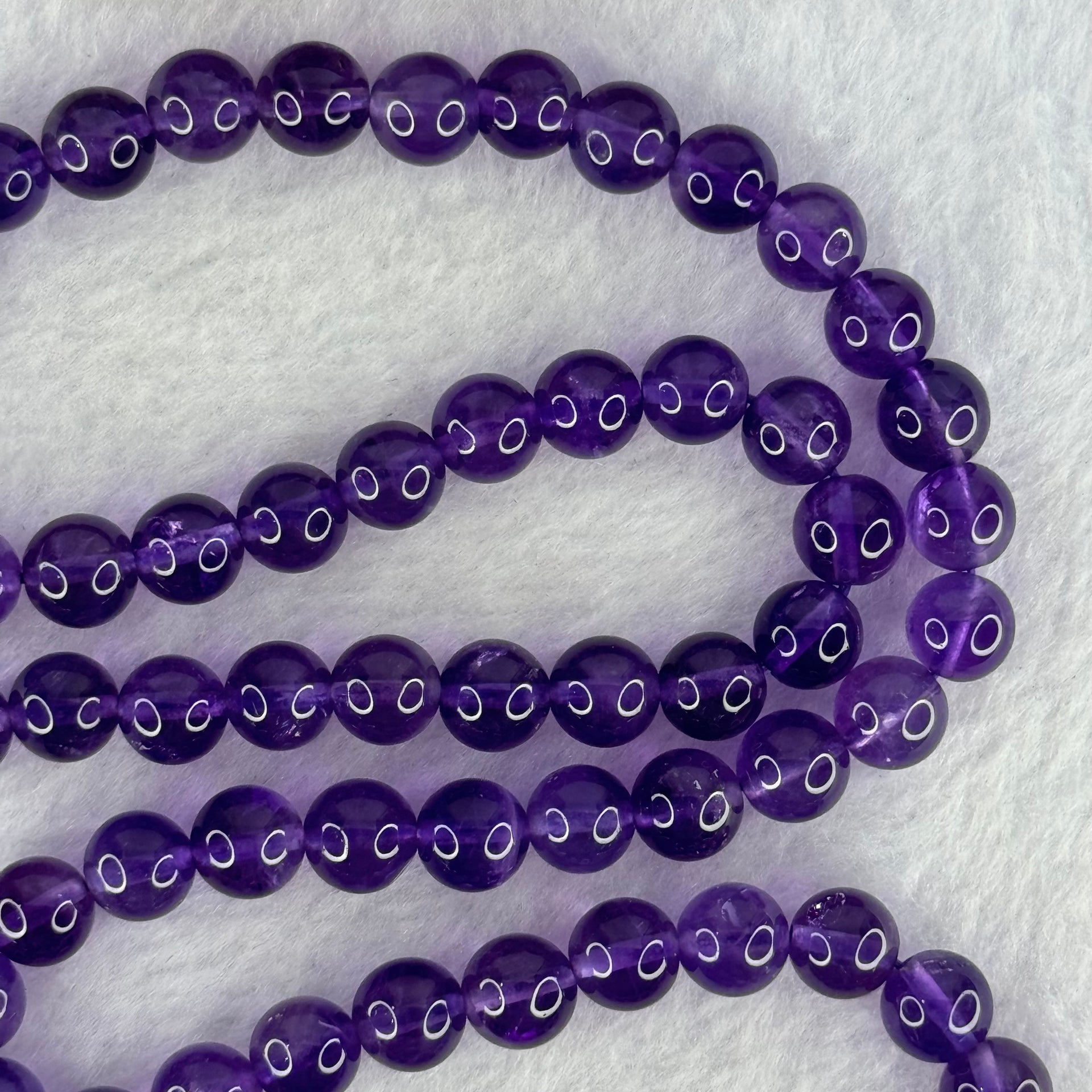 Good Grade Natural Amethyst Necklace 40.44g 52cm 7.3mm 79 Beads - Huangs Jadeite and Jewelry Pte Ltd
