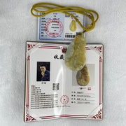 Grandmaster Type A Yellow with Faint Green and Red Jadeite Shan Shui with Buddha Pendant 22.54g 69.8 by 39.7 by 4.8mm - Huangs Jadeite and Jewelry Pte Ltd