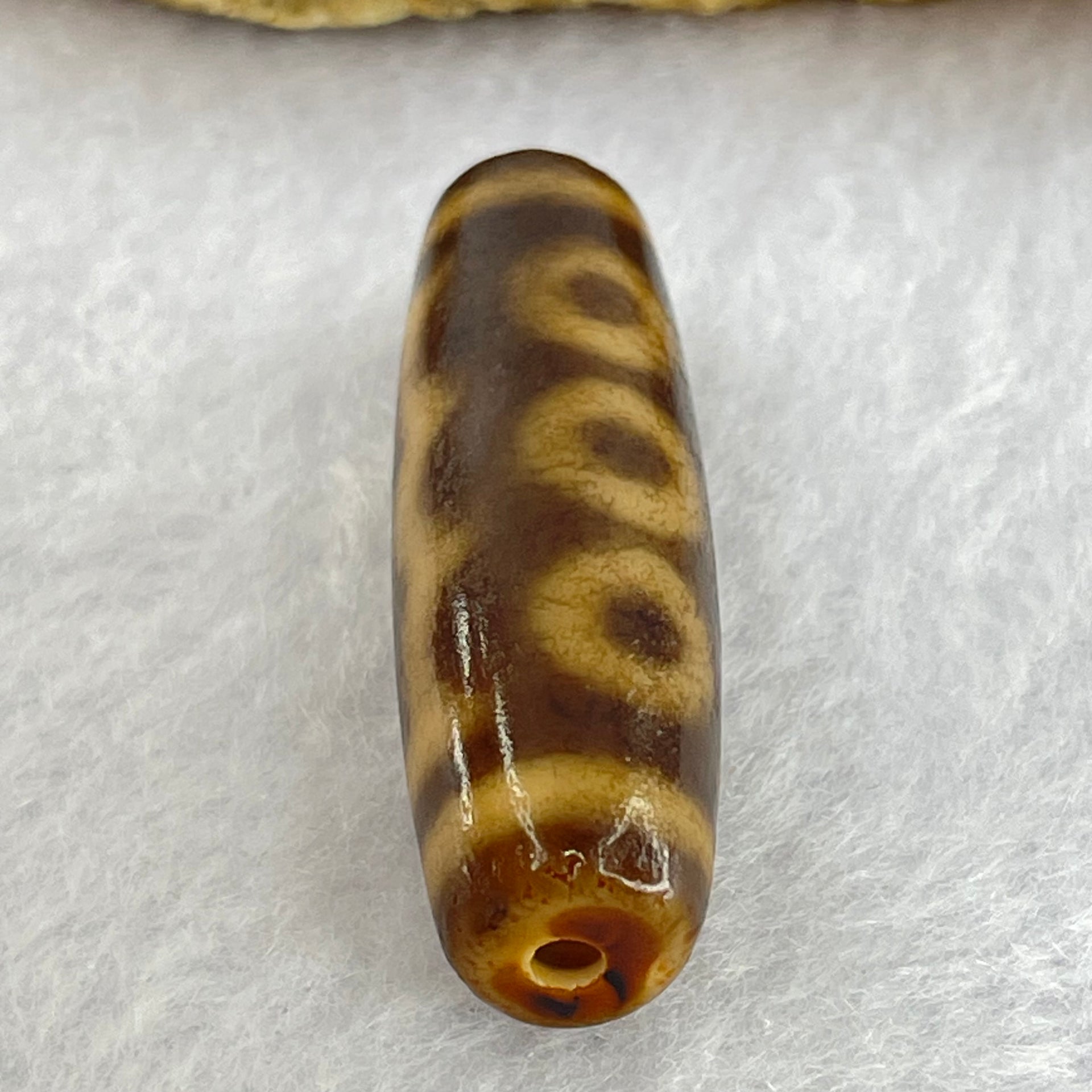 Natural Powerful Tibetan Old Oily Agate 5 Eyes Dzi Bead Heavenly Master (Tian Zhu) 五眼天诛 8.69g 38.3 by 12.0mm - Huangs Jadeite and Jewelry Pte Ltd