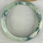 Type A Light Blueish Green with Dark Blueish Green Piao Hua and Red Spots Jadeite Bangle 52.08g Internal Diameter 58.6mm 12.2 by 7.8mm (Close to Perfect) - Huangs Jadeite and Jewelry Pte Ltd