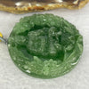 Golden Award Grand Master Type A Semi Icy Intense Green Jadeite Guan Yin on Lotus with Flowers 花开富贵观音 Pendant 62.02g 53.0 by 11.2mm - Huangs Jadeite and Jewelry Pte Ltd
