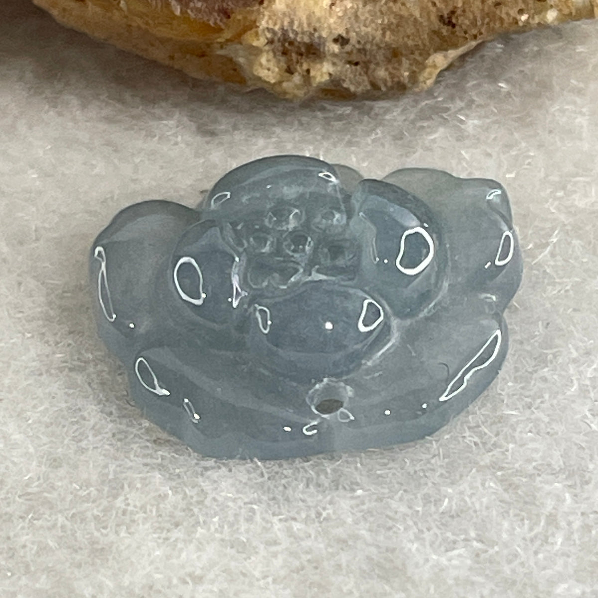 Natural Type A Greyish Lavender Jadeite Lotus Flower Pendant | Bloom Purity, Calm & Elegance Talisman (1.28g | 15.7 x 13.9 x 3.9mm) - Huangs Jadeite and Jewelry Pte Ltd