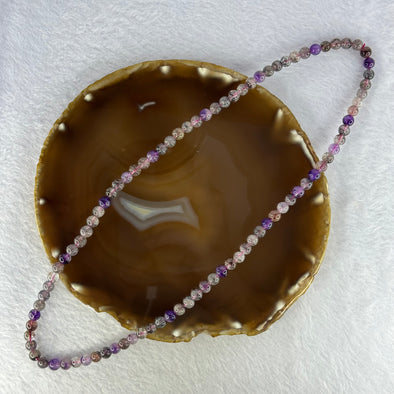 Above Average Grade Natural Super 7 Crystal Beads Necklace 天然超级七水晶珠项链 28.88g 52cm 6.3mm 90 Beads
