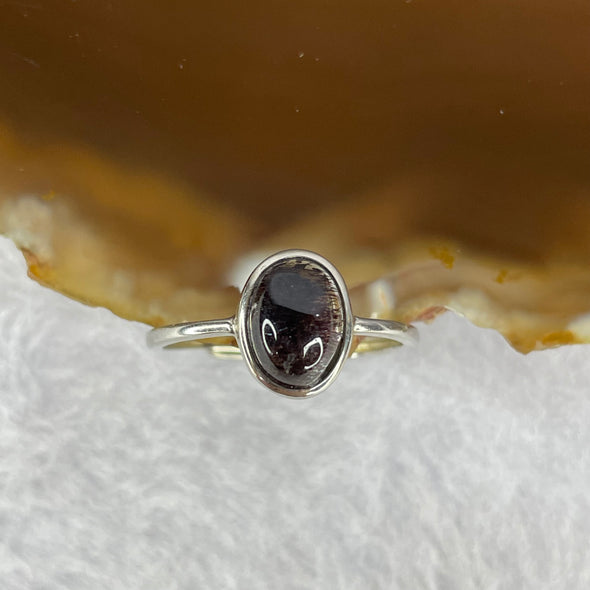 Good Grade Natural Super 7 Crystal in 925 Sliver Ring (Adjustable Size) 天然超级七水晶 925 银戒指（可调节尺寸) 1.64g 8.2 by 6.6 by 4.2mm - Huangs Jadeite and Jewelry Pte Ltd