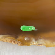 Type A Old Mine Full Green Jadeite Peapod Charm Stone For Setting 0.14g 9.4 by 3.6 by 1.7mm - Huangs Jadeite and Jewelry Pte Ltd