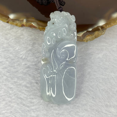 Certified Type A Intense Lavender Jadeite Pixiu on Ruyi Pendent 22.23g 55.6 by 22.8 by 9.5 mm - Huangs Jadeite and Jewelry Pte Ltd