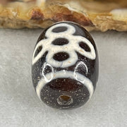 Natural Powerful Tibetan Old Oily Agate 5 Eyes Lightning Dzi Bead Heavenly Master (Tian Zhu) 五眼闪电天珠 4.81g 17.7 by 13.2mm - Huangs Jadeite and Jewelry Pte Ltd