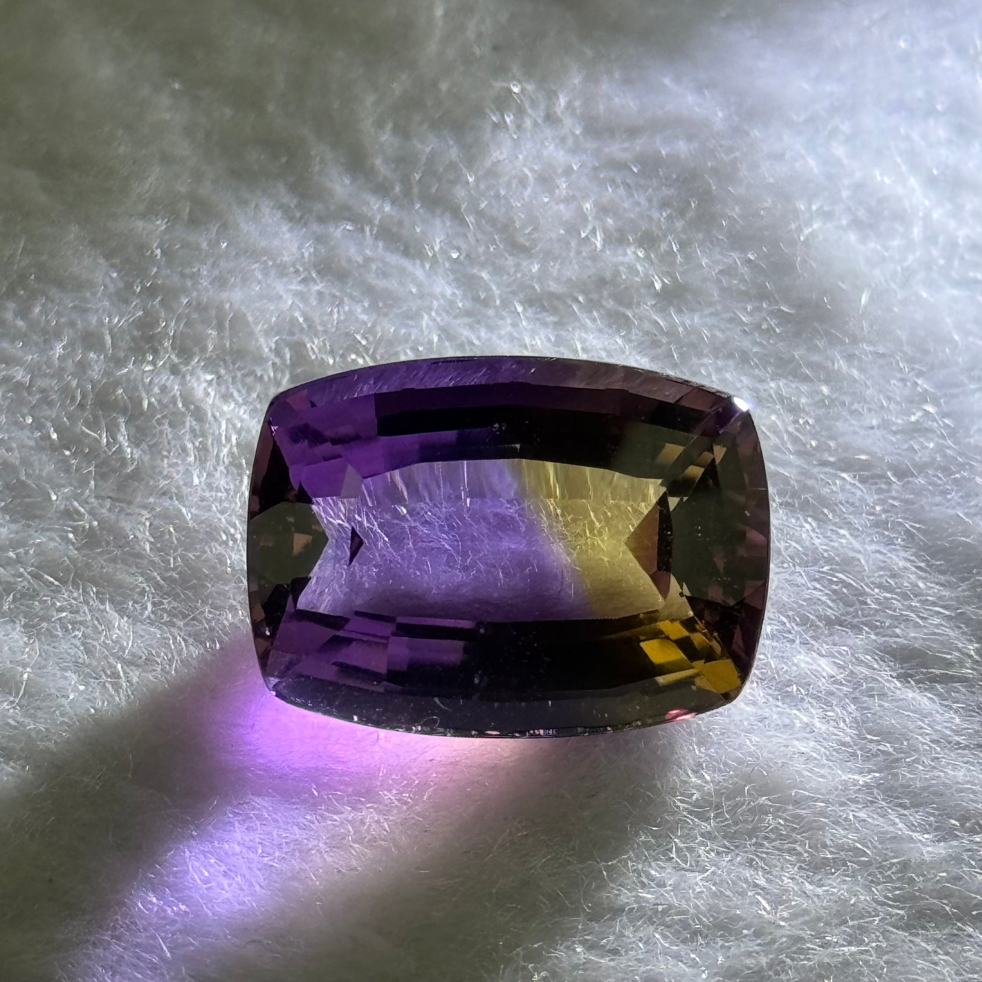 Natural Faceted Ametrine Cushion Cut 16.80ct 18.1 by 13.2 by 9.8mm - Huangs Jadeite and Jewelry Pte Ltd
